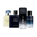 Combo de 4 perfumes - 212 Black, Bleu de Chanel, Sauvage, Light Blue 100ML